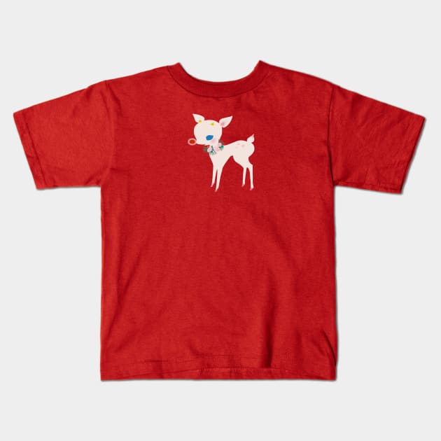 Vintage Baby Rudolf Kids T-Shirt by Kath Waxman Illustration